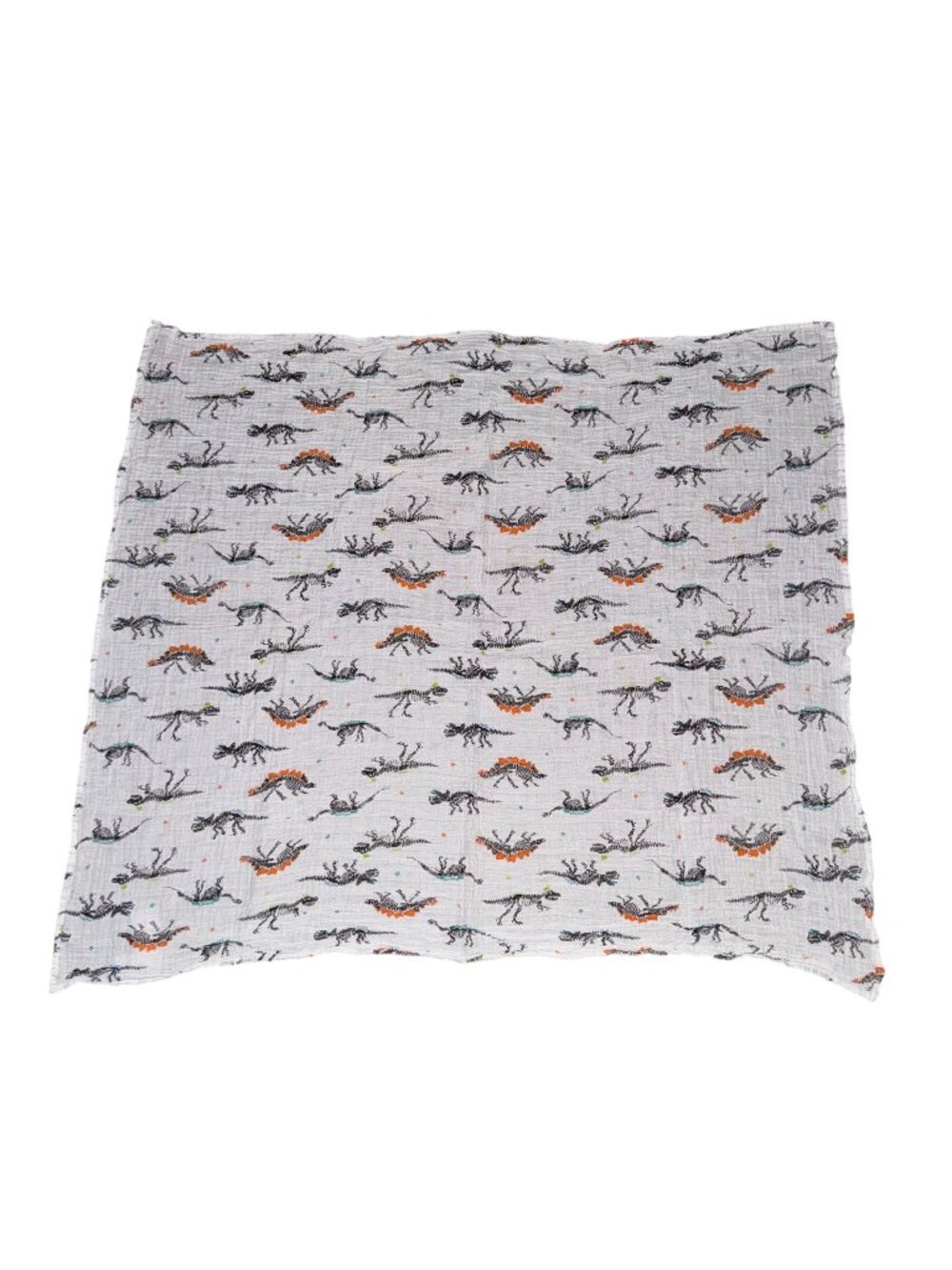 Aden & Anais Tyrannosaurus Rex T-Rex Dinosaur Toddler Receiving Blanket White